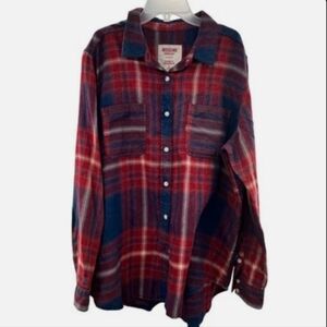 Mossimo Supply Co. Red and Blue Plaid Flannel Shirt